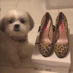 Betsey Johnson Leopard Print Platform Heels